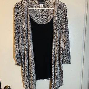 Zebra /Black Dressy Top Holographic